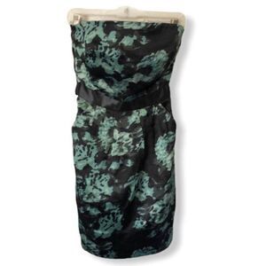 Banana Republic Factory Satin Floral Strapless Sheath Dress Womens Size 0 NEW